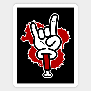 Metal hand Sign of the horns Magnet